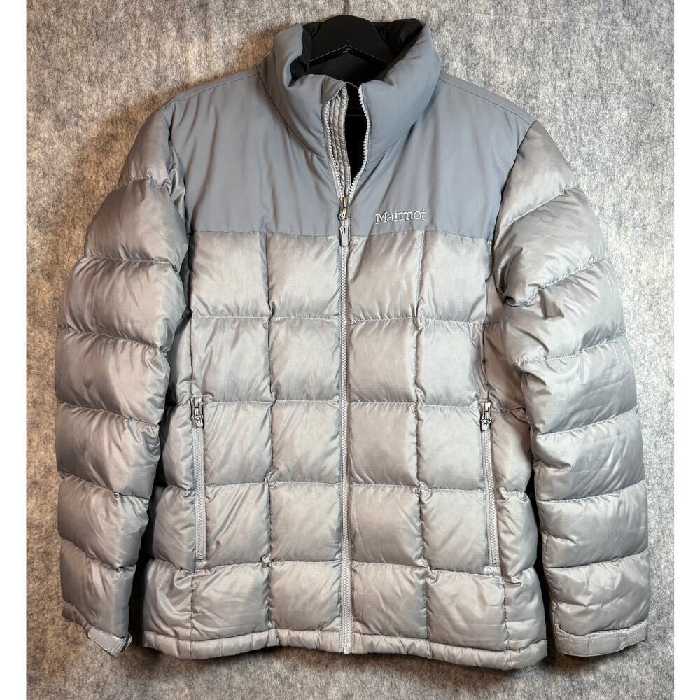 Marmot Mens G73550 600 Fill Down Gray Puffer Jacket - Size Medium